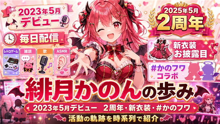 個人勢VTuberの緋月かのんの歩み