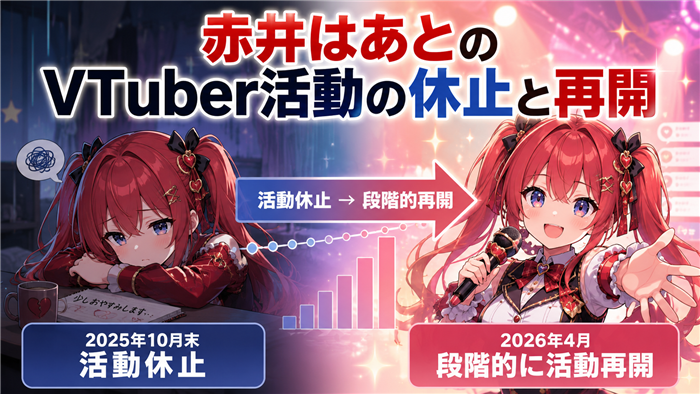 赤井はあとのVTuber活動の休止と再開
